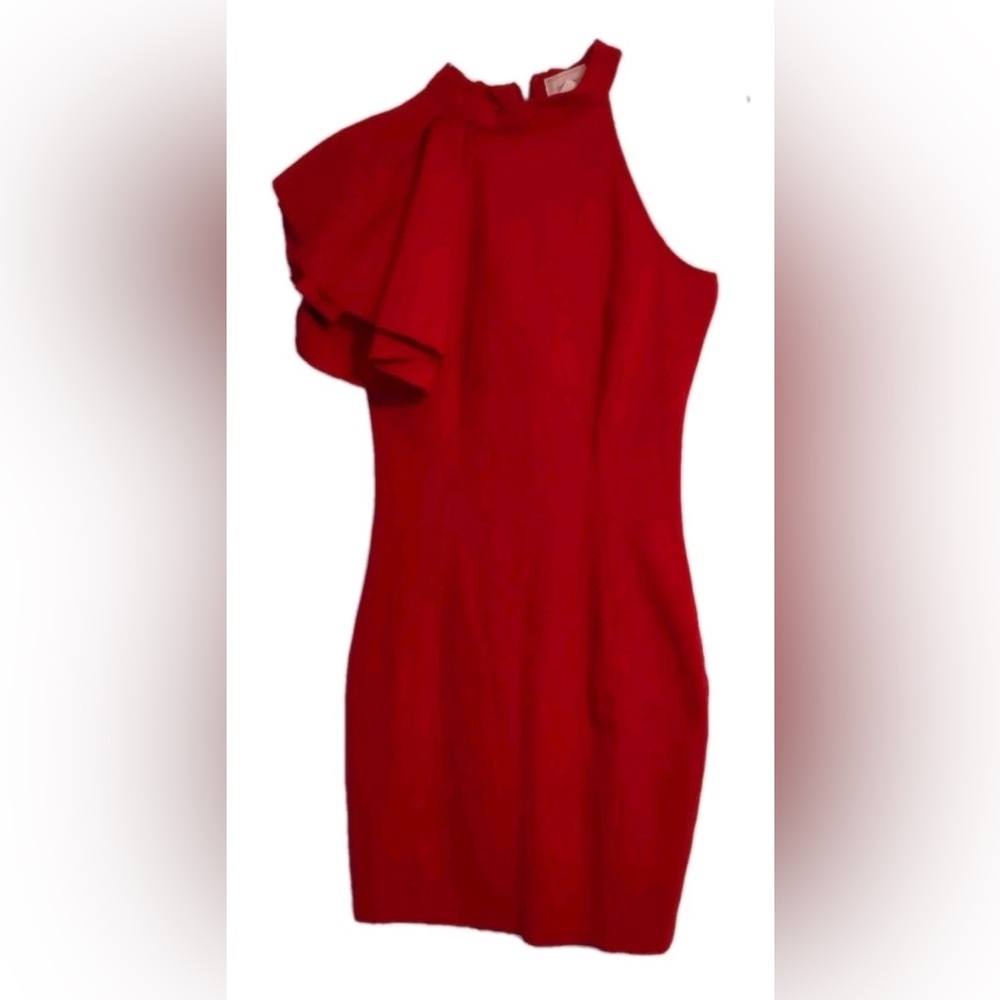 love...ady Chic Red One-Shoulder Dress